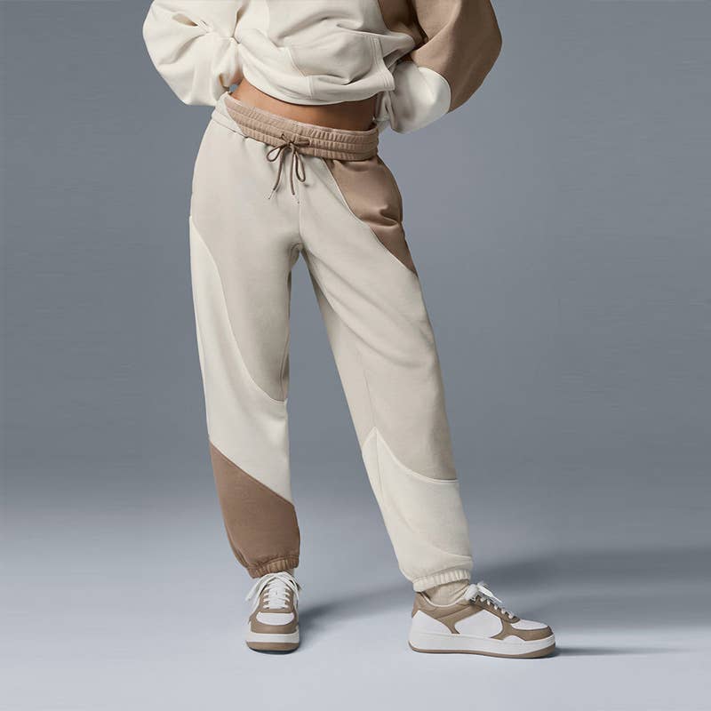 WONDERXFANS - Vente Pantalon de survêtement/de jogging – femme - Pantalon de survêtement décontracté à jambes larges et poignets contrastés.2