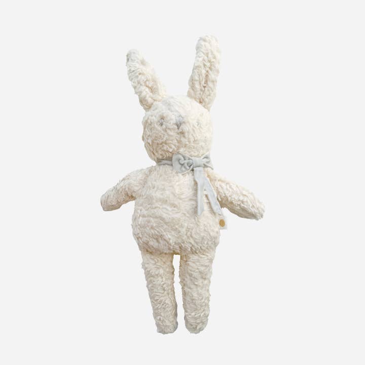 Plush Bunny Grey Bow Doll Baby Sherpa Organic Cotton Spring for wholesale by The Blueberry Hill