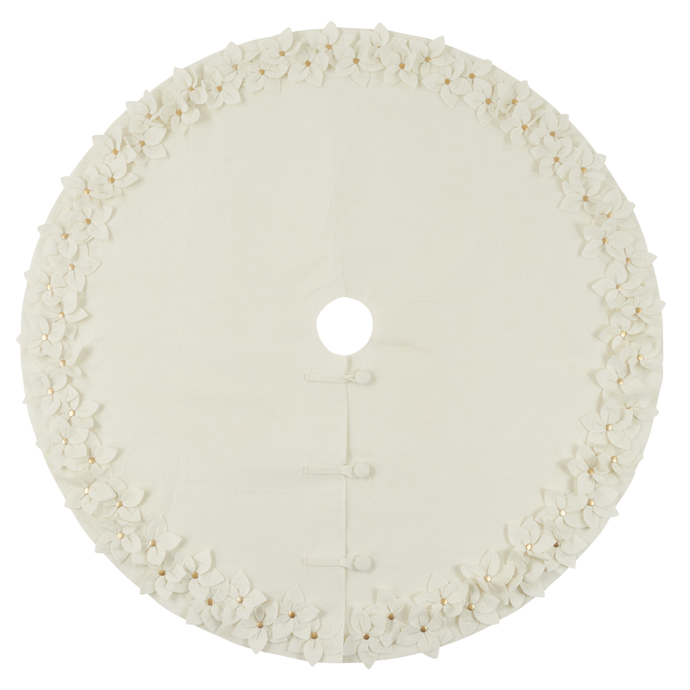 Fennco Styles – Engroshandel Træbeskytter – Hvid filtblomst 72" træ nederdel 2