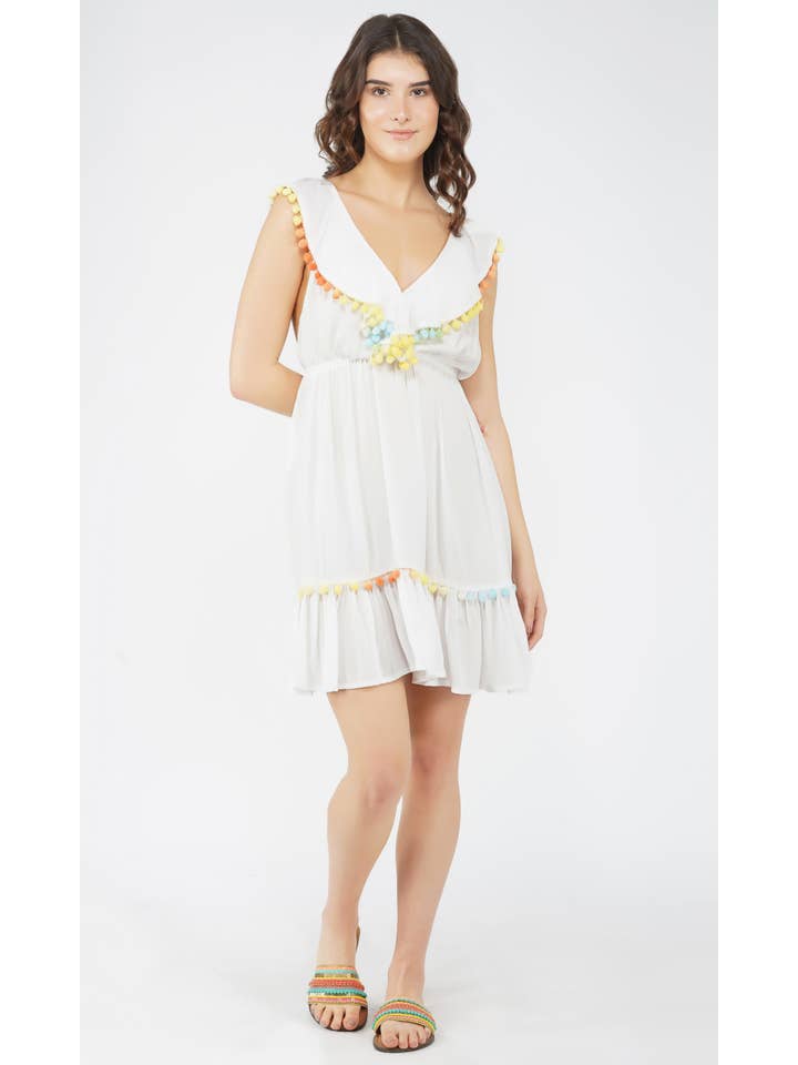 America & Beyond - Vente Robe – femme - Mini-robe Fun Pom Pom Confetti