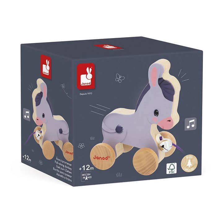 Juratoys – wholesale Wood toy – Child – Farm - Pull-Along Donkey4
