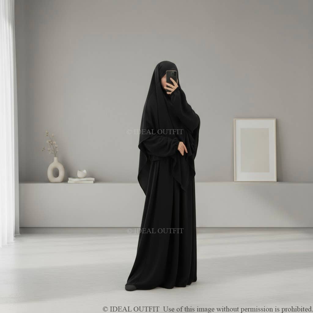IDEAL OUTFIT - Wholesale Kaftan - Dames - 2-delige khimar en abaya set in jazzstijl ref:e2326+2501jazz0