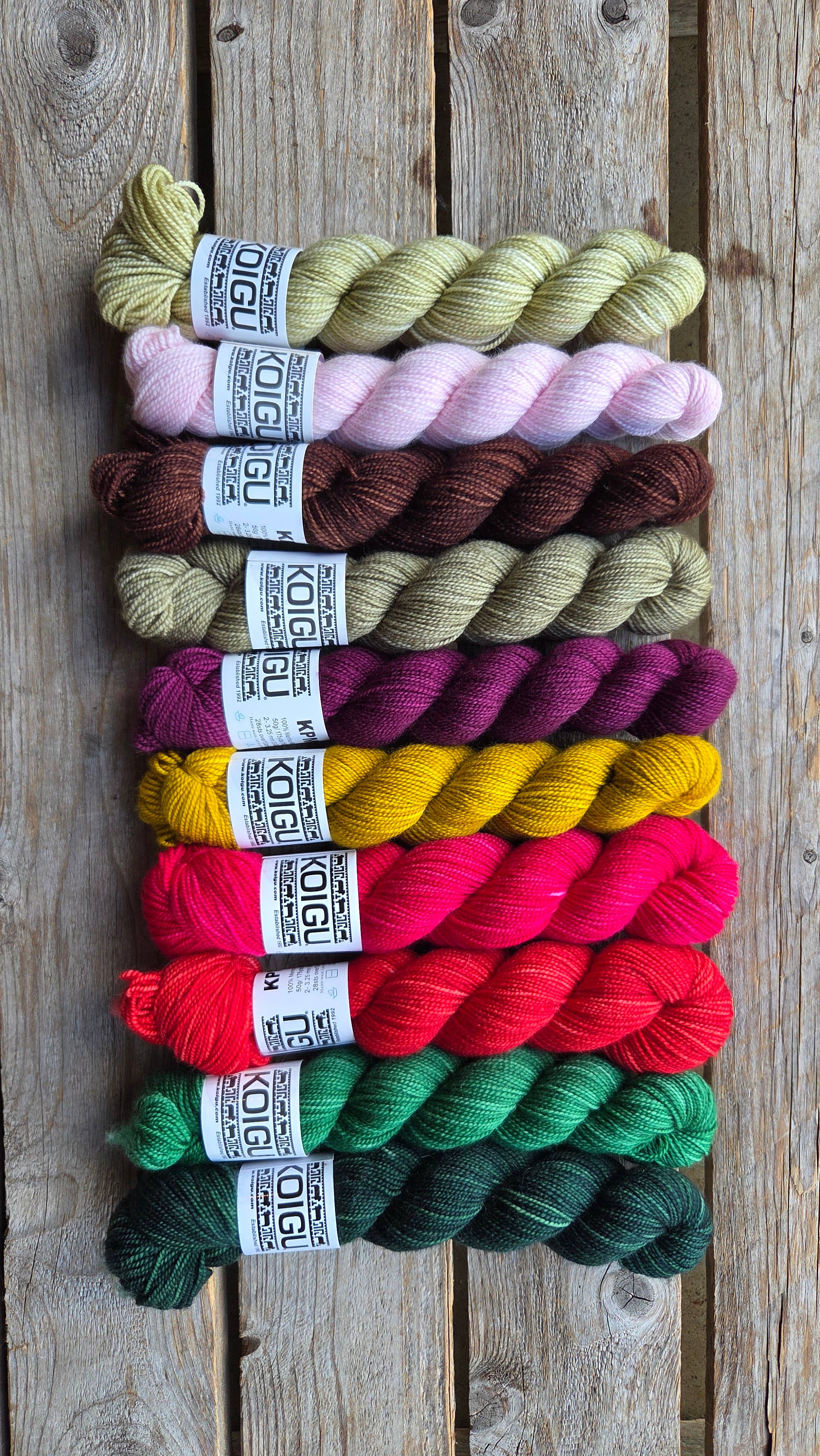 Koigu Wool Designs - Venta al por mayor Hilos - Paleta KPM de vacaciones (hilo de merino fingering)12