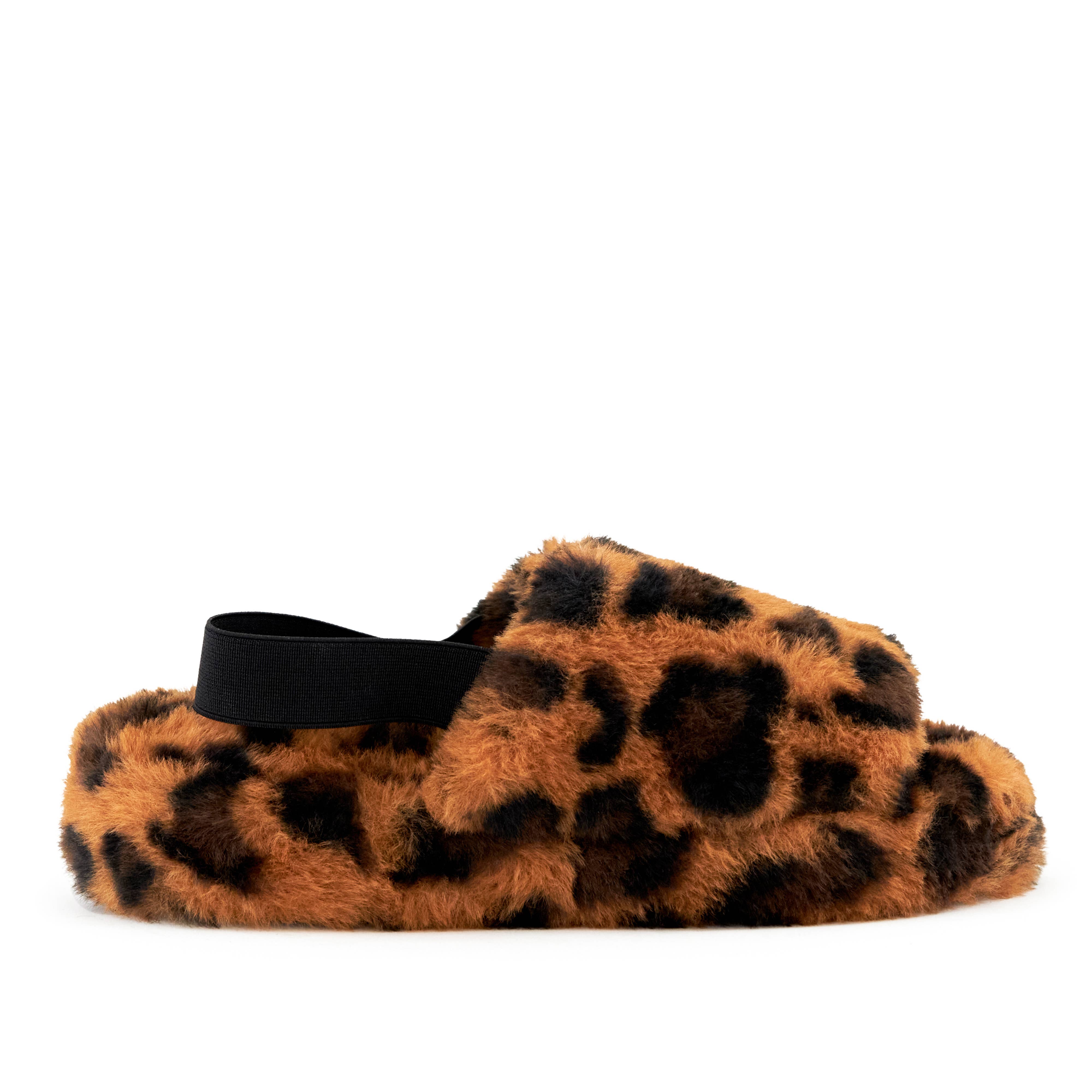 Nest Shoe - Wholesale Slippers - Women's - Women's Lisbon Faux Fur Slipper Leopard3