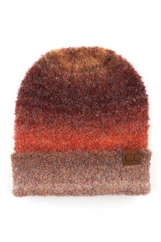 Hana - Wholesale Beanie - Women's - C.C Multi Color Ombre Mohair Cuff Beanie4