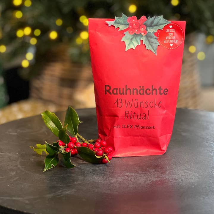 Wunderle GmbH - Wholesale Meditation Supplies - Rauhnächte 13 Wishes Ritual Surprise Bag with ILEX Planting Set1