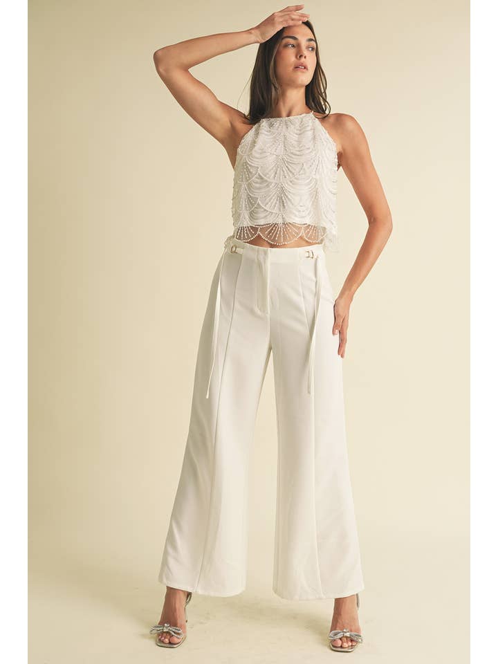 White Mermaid embellished Top for wholesale on Faire4