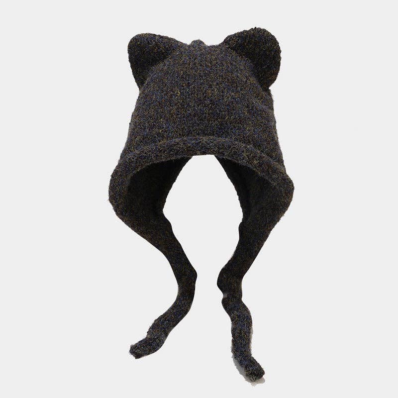 Dipped Shop – wholesale Beanie – Women's – Cute Cat Ear Thermal Knit Beanie Hat DPKB02040