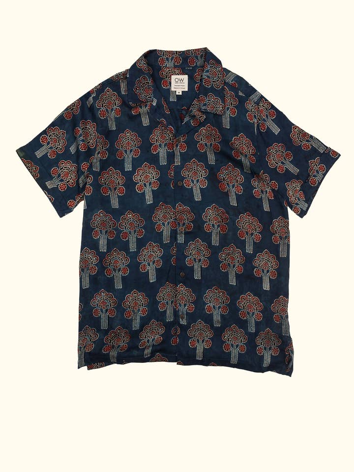 aurora satin hand-printed shirt for wholesale by Otherwise