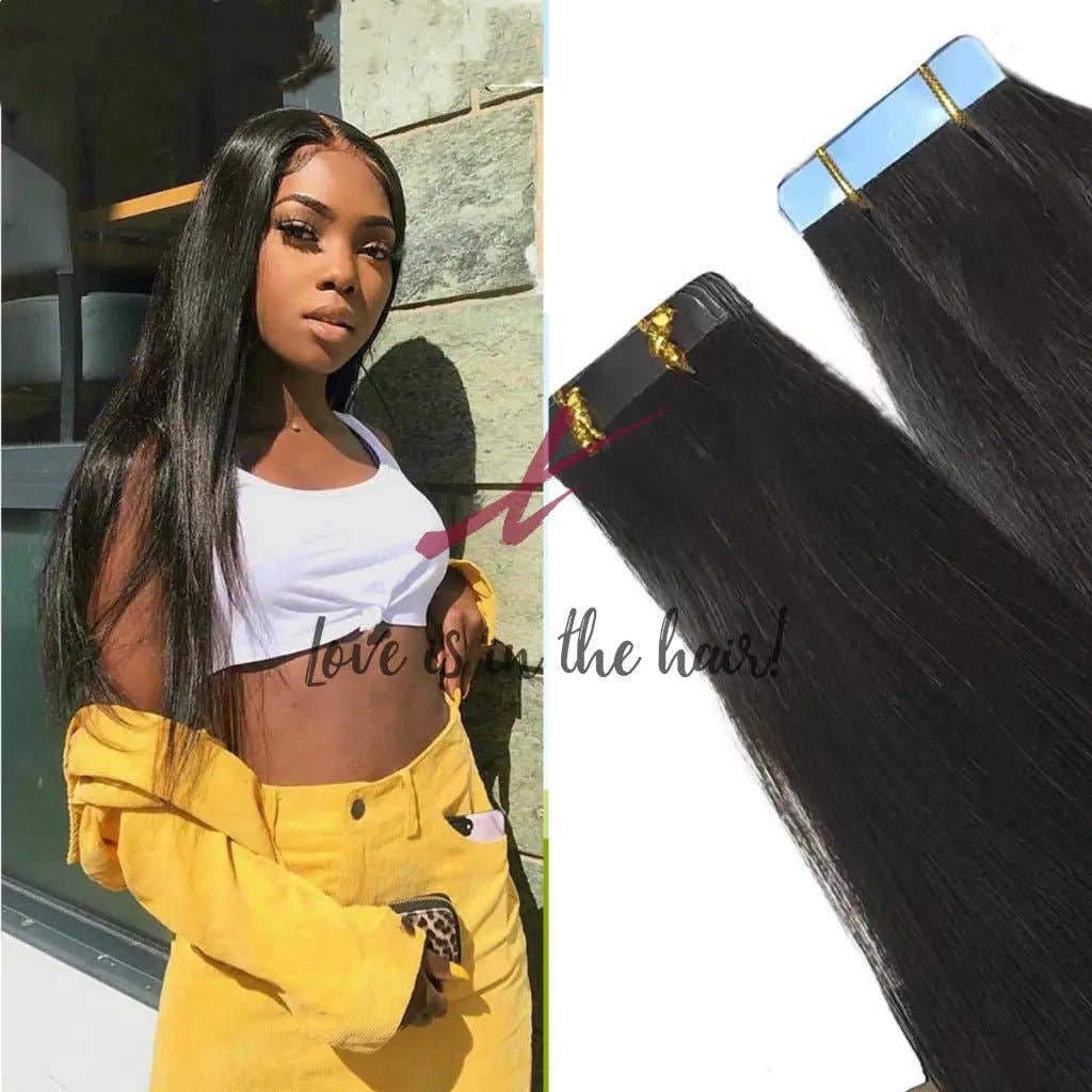Natural Color B  Silky Straight | Tape In Human Hair Extensions | Brazilian V for wholesale on Faire6