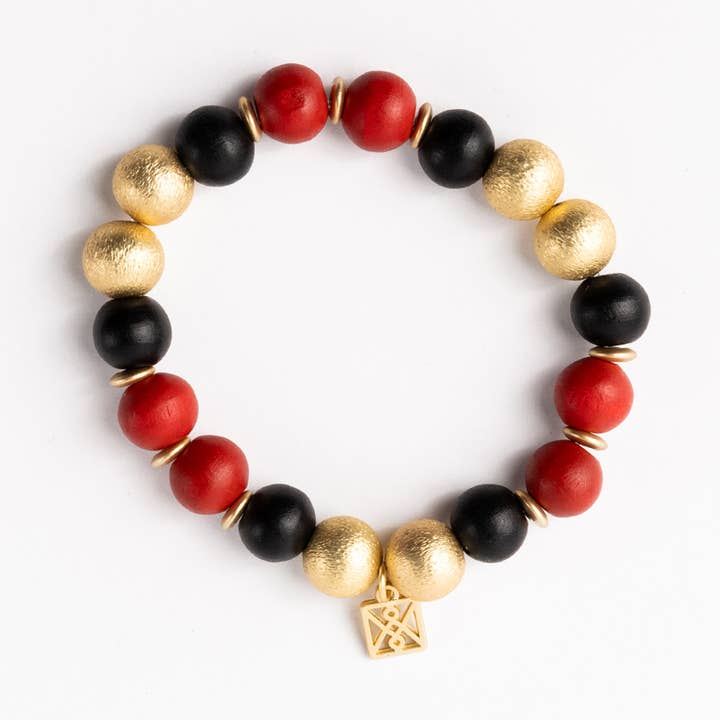 Pulseira Nori Vermelha e Preta por atacado de Mary Square