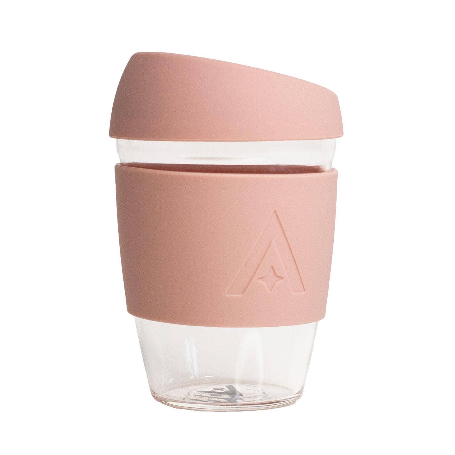 UBERSTAR – wholesale Insulated mug/tumbler – Reusable Glass Travel Coffee Cup - 12oz Blush Pink2