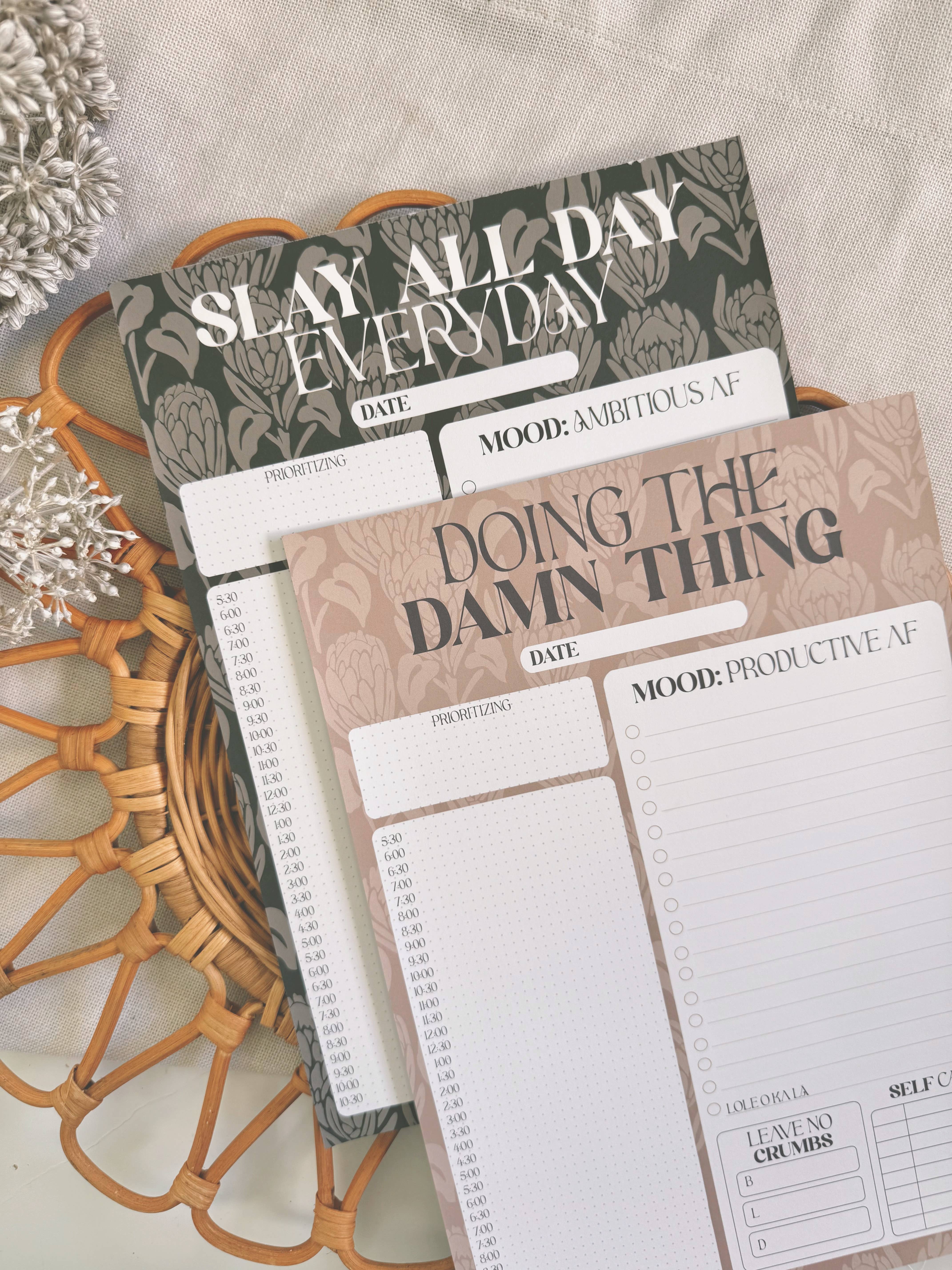 Bujo Bae - Wholesale Notepad - BAE in Latte and Emerald | Daily Notepads2