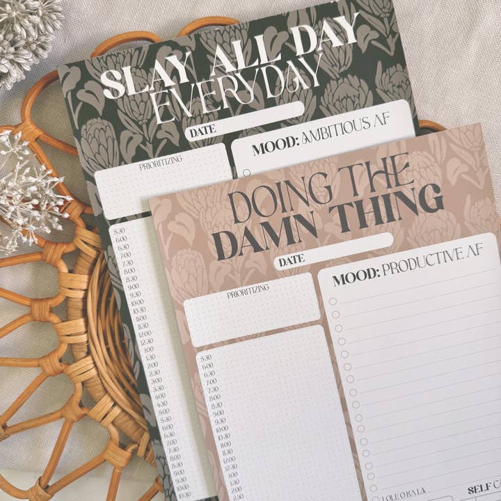 Bujo Bae - Wholesale Notepad - BAE in Latte and Emerald | Daily Notepads2