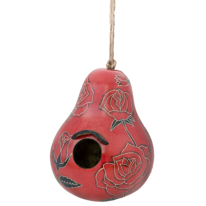 Casetta per uccelli Rose, casetta per uccelli a forma di zucca, regalo per giardinieri per la vendita all'ingrosso da parte di Lucuma Designs