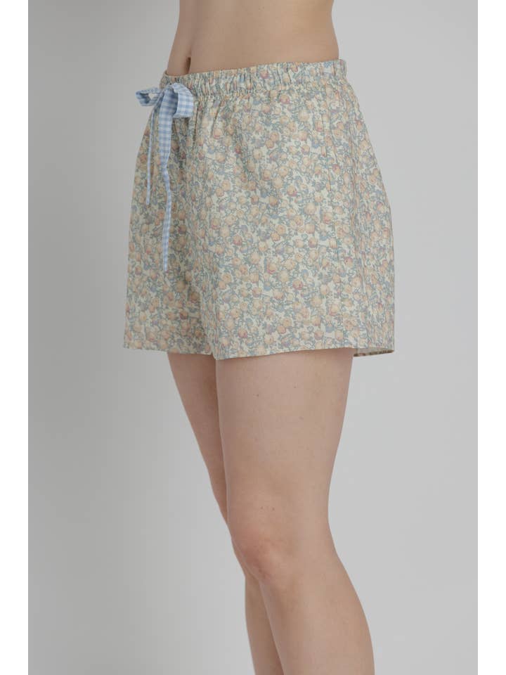 Aureum - Wholesale Shorts - Women's - AB2333 - FLORAL SHORTS W/ CONTRAST TIES5