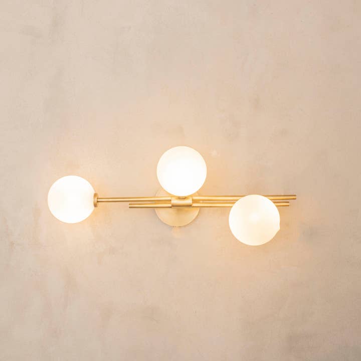 HEKA LIGHTING & TRADING LTD - Wholesale Sconce - Modern Brass Vanity Wall Light with Frosted Globe