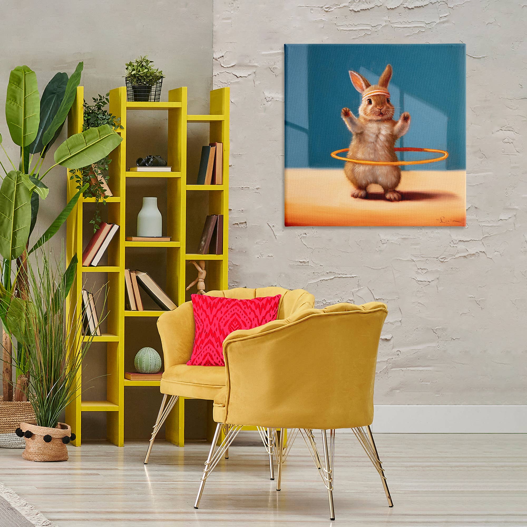 Stupell Industries - Wholesale Wall Sign - Hula Hooping Rabbit - Unframed Wall Art9