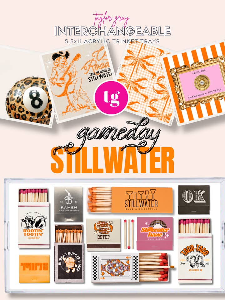 5.5x11 GAMEDAY STILLWATER trinket tray insert set of 5 for wholesale by TAYLOR GRAY