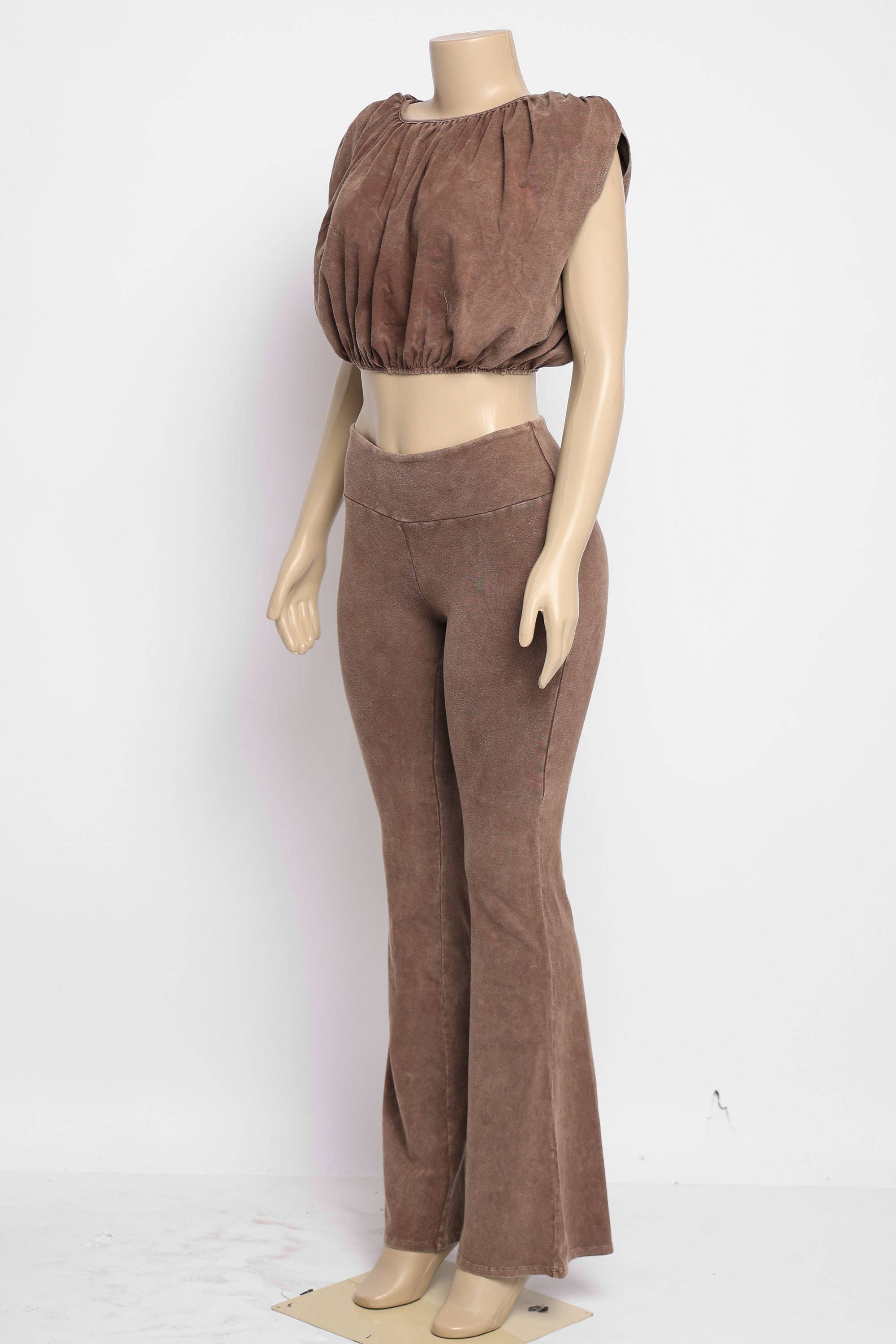 K Too – wholesale Set med topp och byxa – Dam – Mineraltvättat bubbelöverdel och byxset5