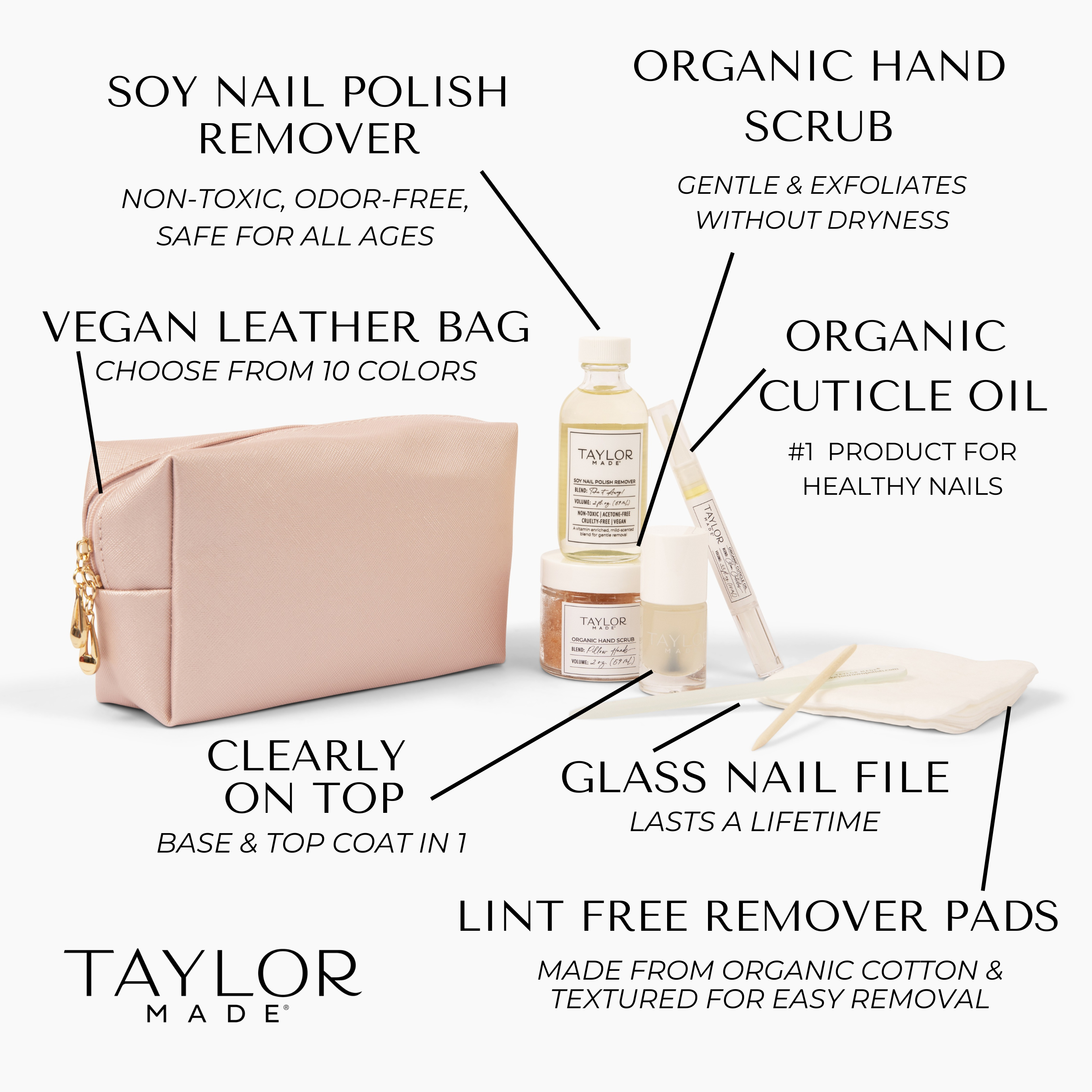 Taylor Made Polish - Wholesale Nailcare Set - Organic Manicure Set - Rose Gold1