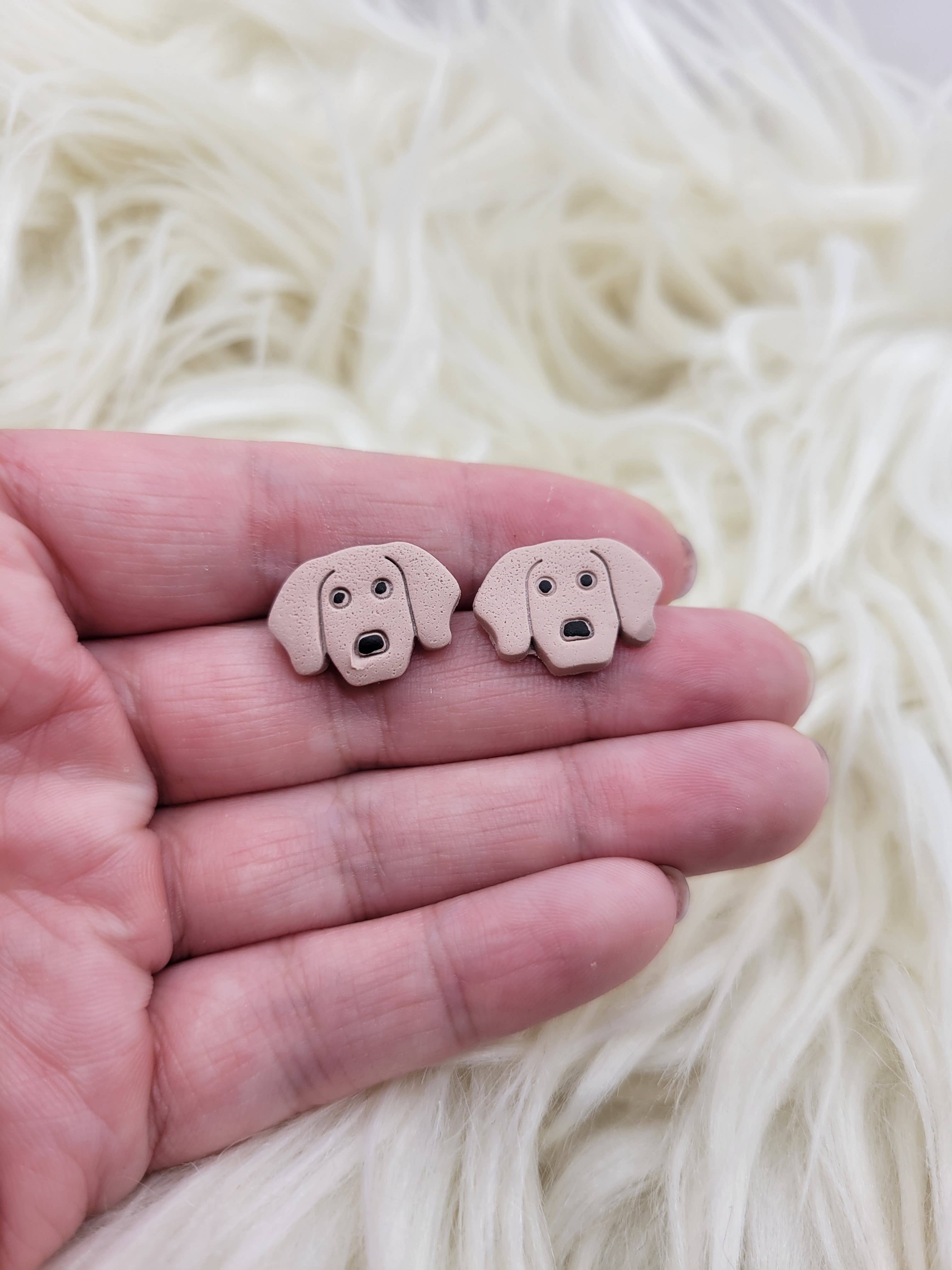 Nik Nak Design Co. - Wholesale Stud/Post Earrings - Puppy Dog Polymer Clay Stud Earrings5