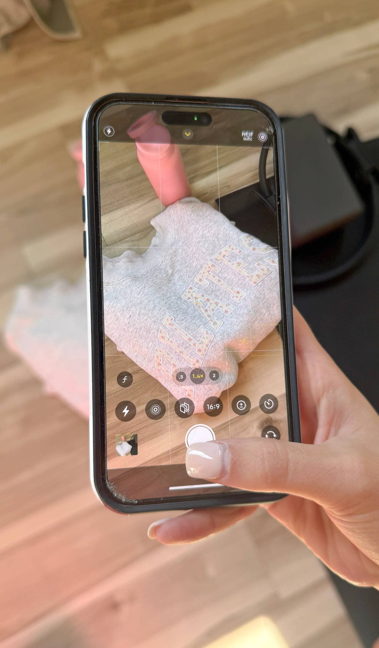 Pearl Grey Mockneck Pilates Embroider Sweatshirt for wholesale on Faire18