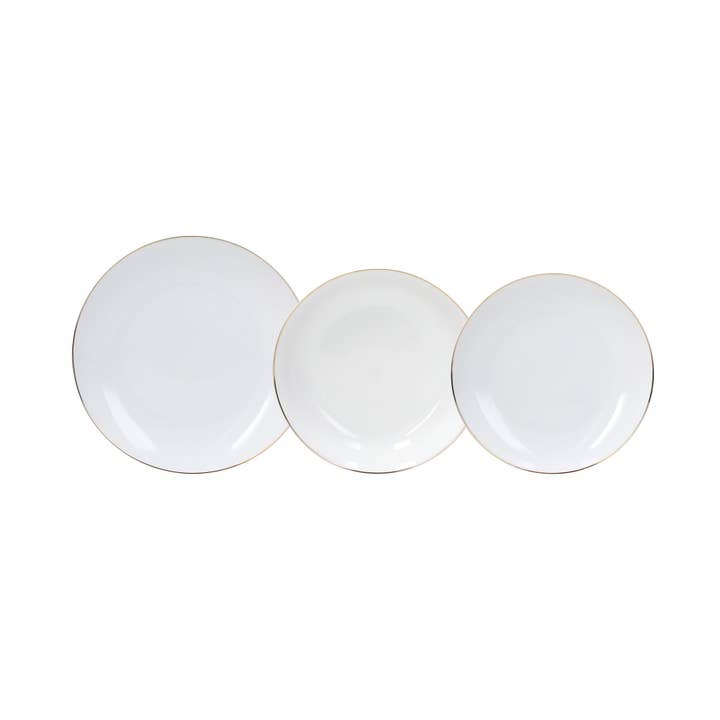 Dinnerware Set 18 Dlg Metropol Gold Rim for wholesale by Jaspers Tabletop