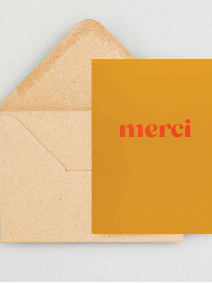 Ensemble de cartes de remerciement et d'enveloppes imprimées Riso pour la vente par Laladon Studio