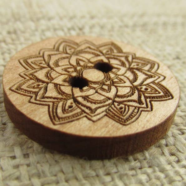 Memories for Life - Wholesale Sewing Button/Snap - Wood Buttons - Mandala - Set of 102