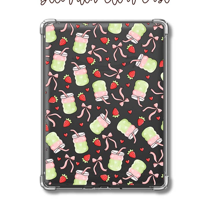 Erdbeer-Matcha - Verzierte Klarsichthülle für E-Reader für den Großhandel von Lovely Avenue