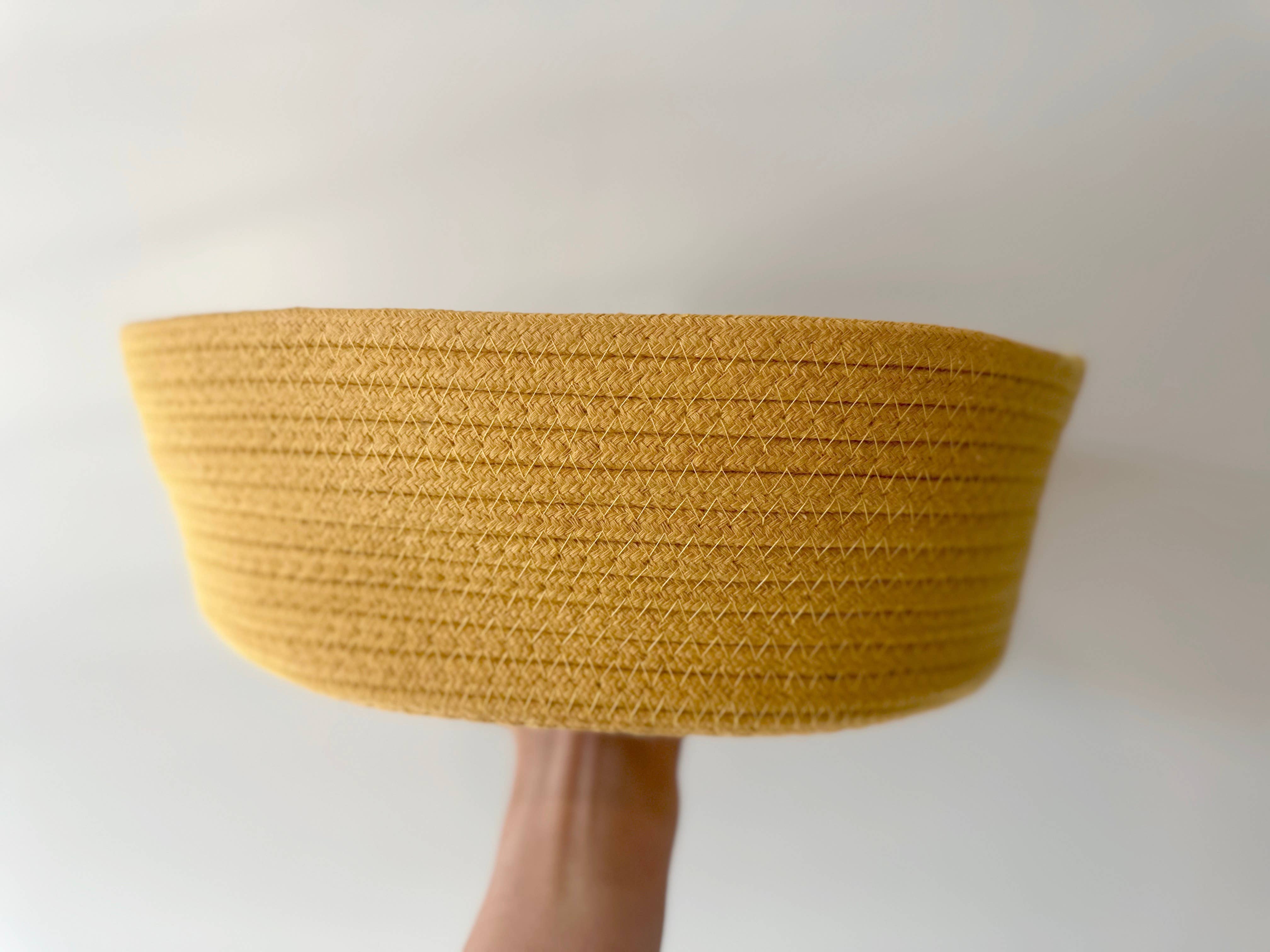 Monli Handcrafted Pet Toys - Venta al por mayor Cestas - Cesta de almacenamiento de cuerda de algodón reciclado: blanca, amarilla, verde10