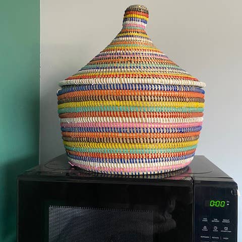 Gitzell FairTrade - Wholesale Basket - Lidded Basket, Assorted sweet grass, small4