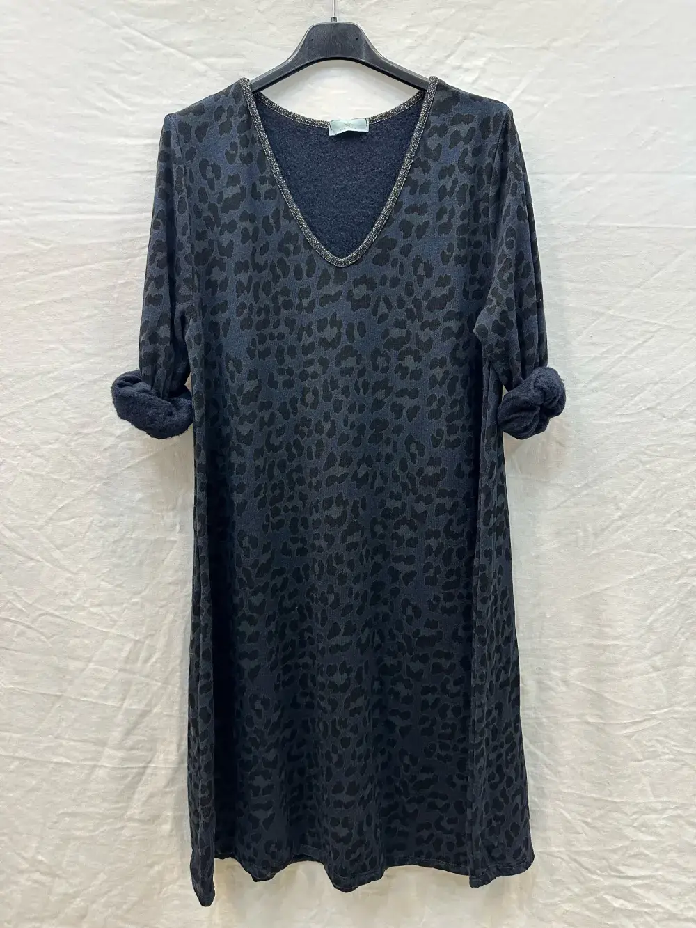 Mimi & Gogo – Engroshandel Kjole - Dame – Flannelkjole med leopardprint @4705_RFlaLeo1