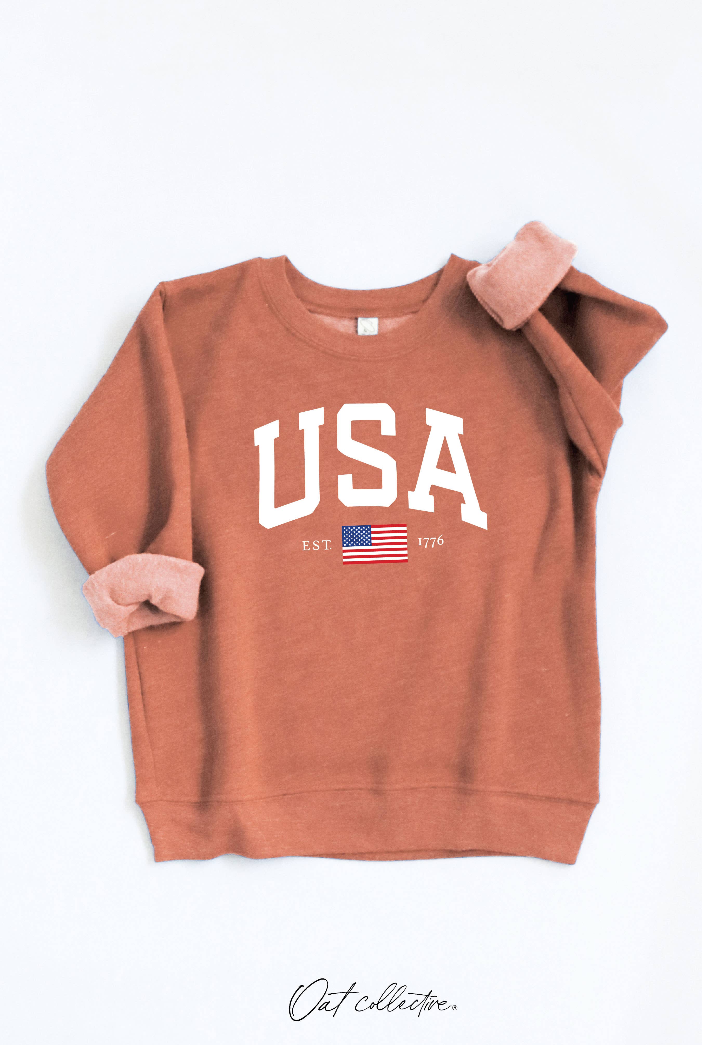 OAT COLLECTIVE - Wholesale Sweatshirt - Kids - USA EST.1776 PRINT Toddler Graphic Sweatshirt5