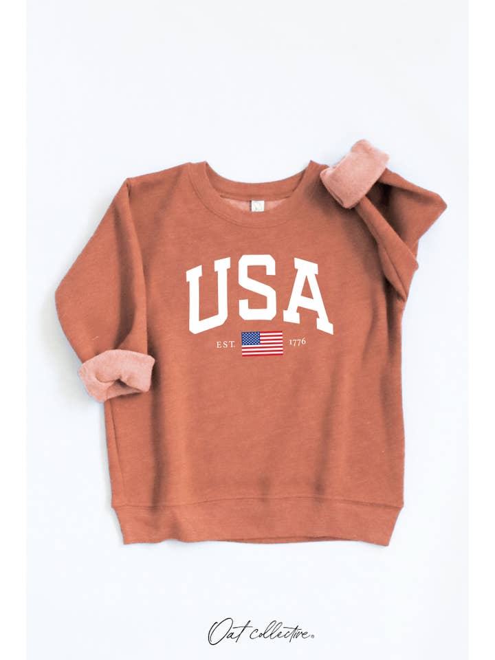 OAT COLLECTIVE - Wholesale Sweatshirt - Kids - USA EST.1776 PRINT Toddler Graphic Sweatshirt5