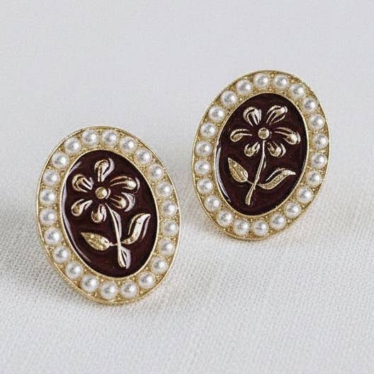 Floral Drop Earrings with Elegant Design for wholesale by Ellemadera