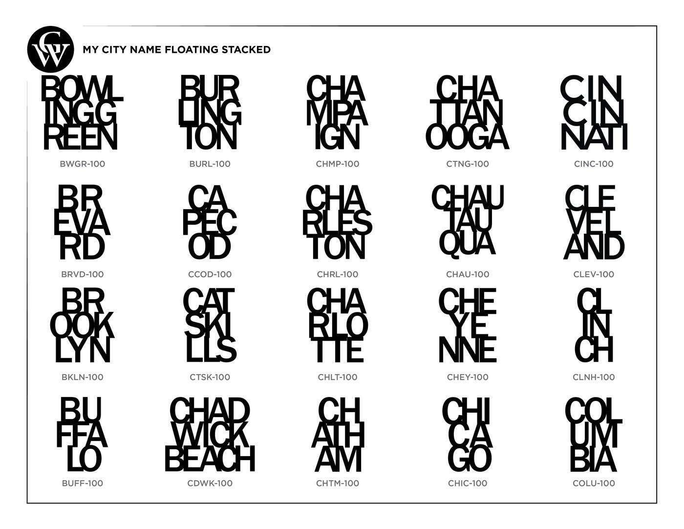 Grainwell - Wholesale Wall Accent - City Name Floating Stacked5