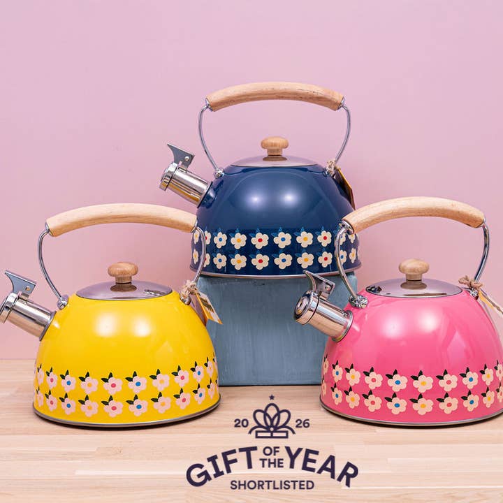 Try In Your Store - 3 Whistling Kettles - 3 Colours for wholesale by Enamelhappy