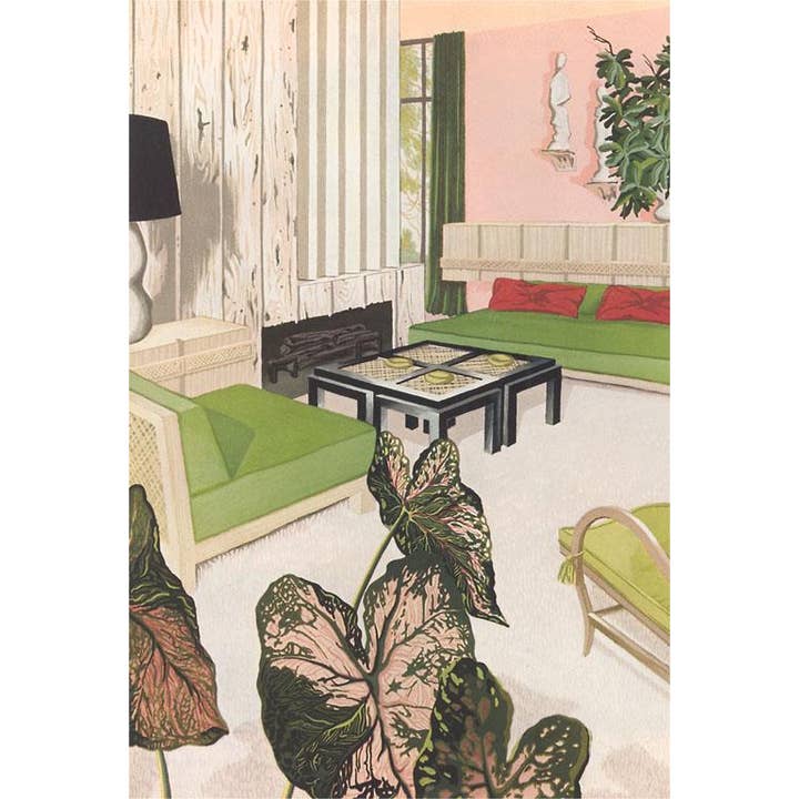 Art Print AD-339 Fifties Living Room for wholesale by Found Image Press
