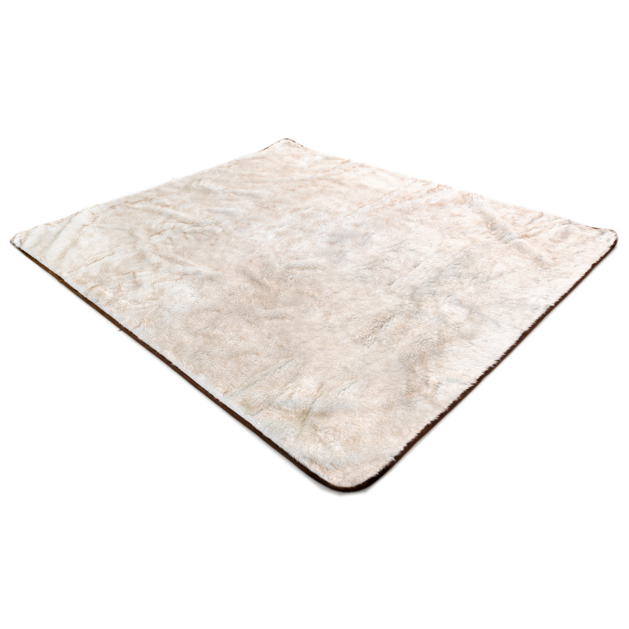 Paw Brands - Wholesale Pet Blanket - Dog - PupProtector™ Short Fur Waterproof Throw Blanket - White with Brown Accents9