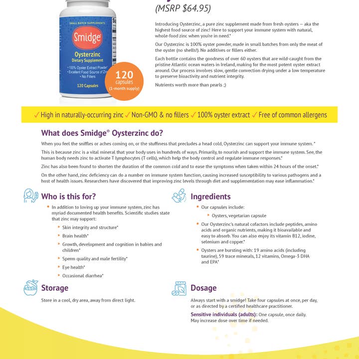 Smidge - Wholesale Oral Supplement/Vitamin - Oysterzinc3