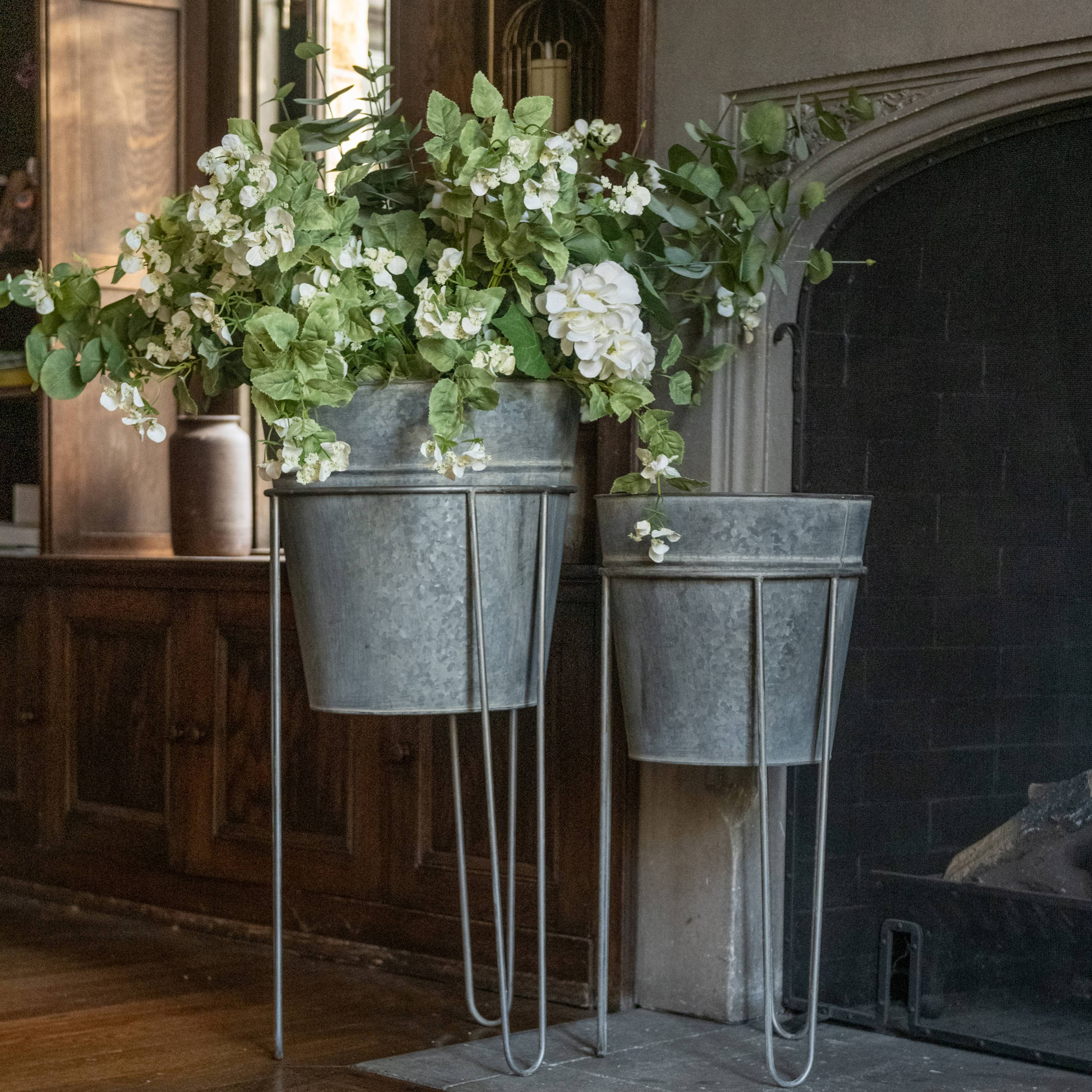 Ragon House - Vendita all'ingrosso Vasi per piante - SET/ 2 FIORIERE IN METALLO ZINCATO0