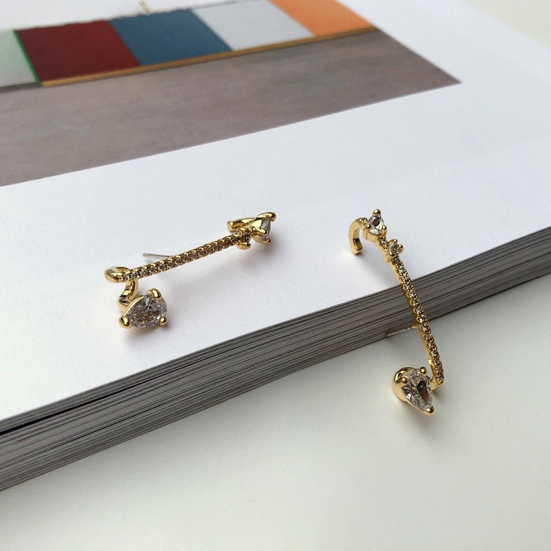 LanLivia - Wholesale Cuff/Wrap Earrings - Modern Vintage Unique Sparkling line Ear Cuff-one piece5