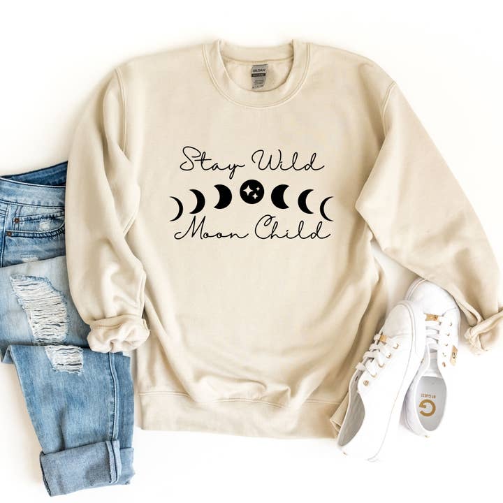 Stay Wild Moon Child Sweatshirt for wholesale by Light & Shine