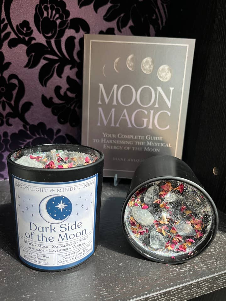 Dark Side of the Moon 100% Soy Wax Crystal Candle, Vegan for wholesale by Moonlight & Mindfulness