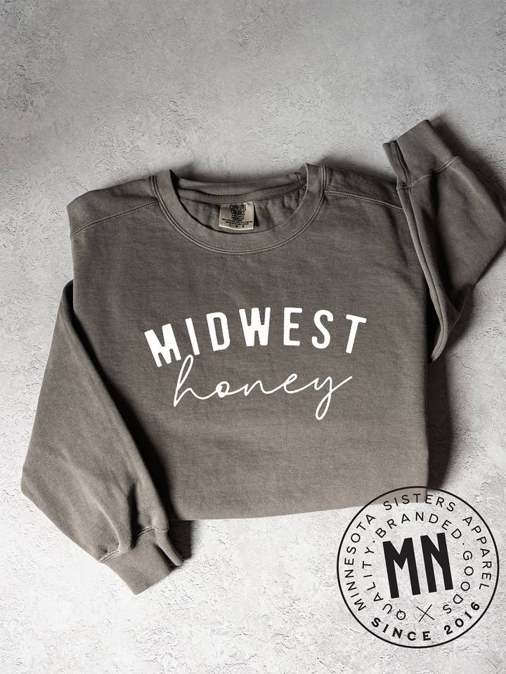 Midwest Honey Crewneck for wholesale by Minnesota Sisters