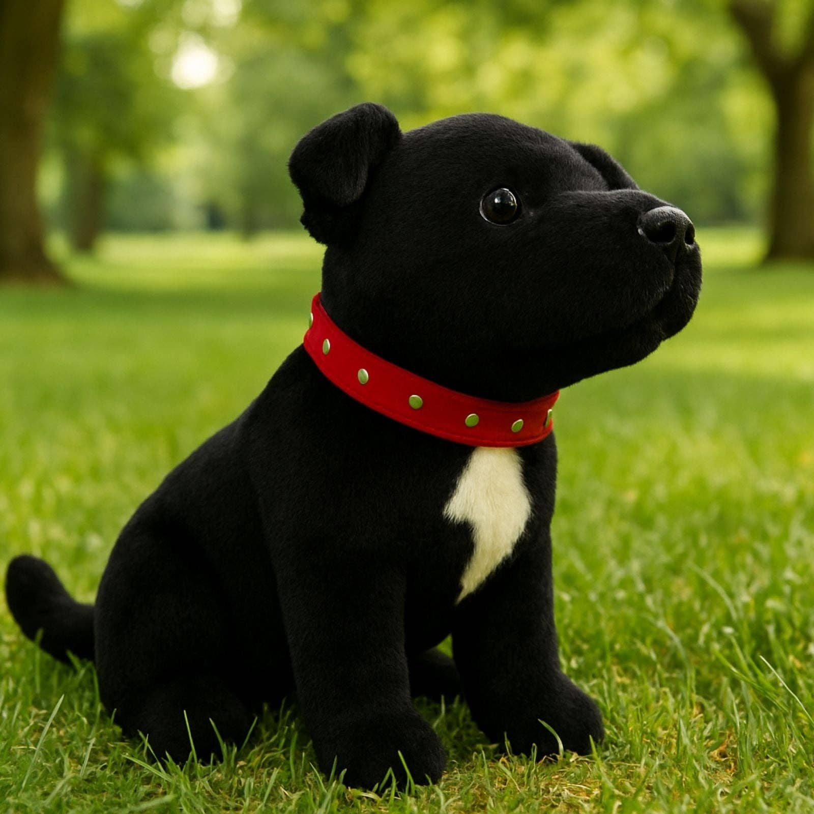 Bocchetta Plush Toys - Wholesale Stuffed/Plush Toy - Kids & Baby - DJ - Staffy - 32cm sitting, black1