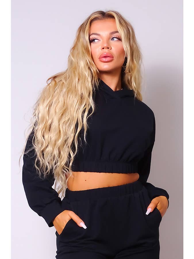 CEFIAN FASHION - Wholesale Hoodie - Women's - LAILA CROPPED FRENCH TERRY HOODIE