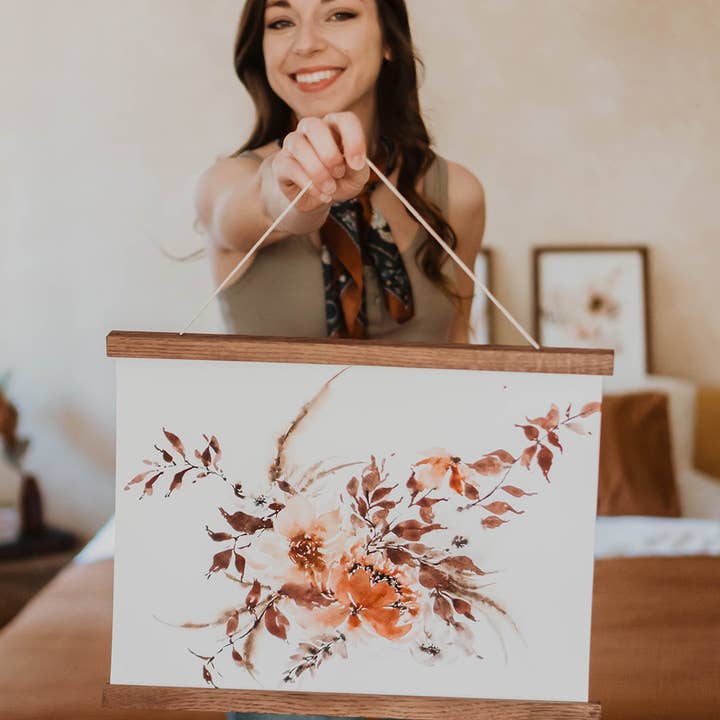 Paperbec Design Co. - Wholesale Art Print - Bohemian Rust Purple Dried Floral Art Print4